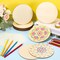 42-Piece Mandala Painting Craft Kit (6 Inch) – Wood Round Cutouts, Mandala Stencils & Colored Pencils for DIY Art, Diwali Crafts & Home Decor